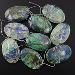 From the Old Arizona Copper Mine~ Natural Chrysocolla Azurite Oval Pendant