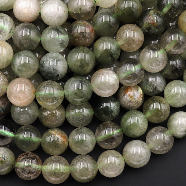 Natural Green Phantom Quartz Beads Lodolite 6mm 8mm 15.5" Strand