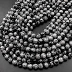 AAA Feathery Natural Snowflake Obsidian 8mm 10mm Round Beads Feathery 15.5" Strand