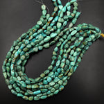 Genuine Natural Green Turquoise Freeform Nugget Pebble Beads 15.5" Strand