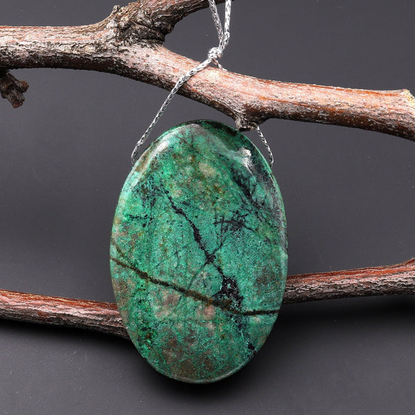 From the Old Arizona Copper Mine~ Natural Chrysocolla Oval Pendant