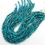 Genuine Natural Blue Turquoise Freeform Pebble Beads 6mm 8mm Nuggets 15.5" Strand