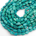 Genuine Real Natural Blue Turquoise Freeform Irregular Nugget Beads High Quality 15.5" Strand