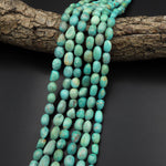 Genuine Natural Light Blue Green Turquoise Freeform Nugget Pebble Beads 15.5" Strand