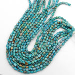 Genuine Natural Blue Turquoise Freeform Nugget 7mm 8mm Beads 15.5" Strand