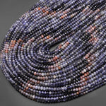 Rare Natural Sunstone Iolite Faceted 4mm Rondelle Beads 15.5" Strand