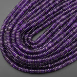 Natural Amethyst 6mm Smooth Heishi Rondelle Beads 15.5" Strand