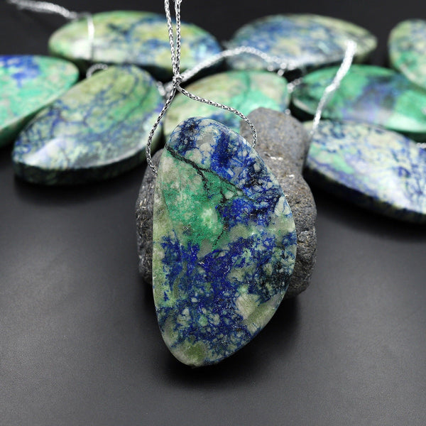 From the Old Arizona Copper Mine~ Natural Chrysocolla Azurite Abstract Bufferfly Wing Pendant