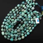 Natural Amazonite Smoky Quartz Freeform Pebble Nugget Beads Gemstone 15.5" Strand