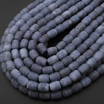 Matte Smoky Gray Jade Smooth Barrel Drum Beads 15.5" Strand
