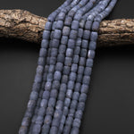 Matte Smoky Gray Jade Smooth Barrel Drum Beads 15.5" Strand