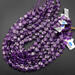 AAA Natural Purple Amethyst Faceted Heart Beads 12mm Gemstone 15.5" Strand