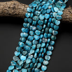 Natural Apatite Faceted Heart Beads 12mm Gemstone 15.5" Strand