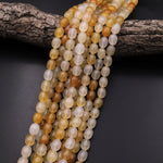 AAA Extra Translucent Natural Yellow Aventurine Oval Nugget Beads 15.5" Strand