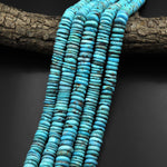 Genuine Natural Arizona Soft Blue Turquoise Heishi Beads 11mm 12mm Rondelle 15.5" Strand