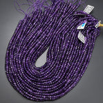 AAA Faceted Natural Purple Amethyst 5mm Rondelle Beads 15.5" Strand