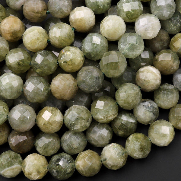 Rare Faceted Natural Tsavorite Green Garnet 7mm 8mm 9mm Round Gemstone Beads 15.5" Strand