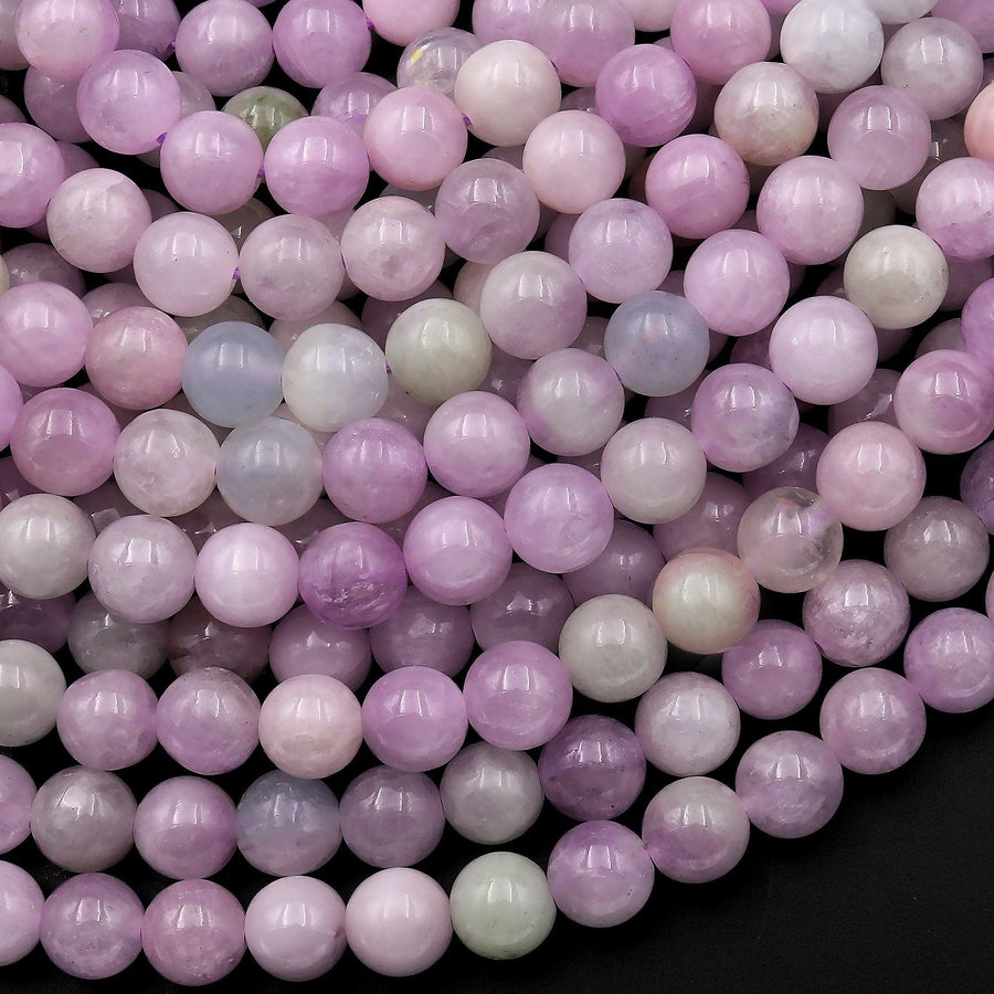 Natural Violet Purple Pink Green Kunzite 6mm Round Beads Gemstone 15.5" Strand