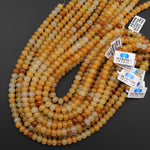 AAA Extra Translucent Natural Yellow Aventurine Rondelle Beads 15.5" Strand