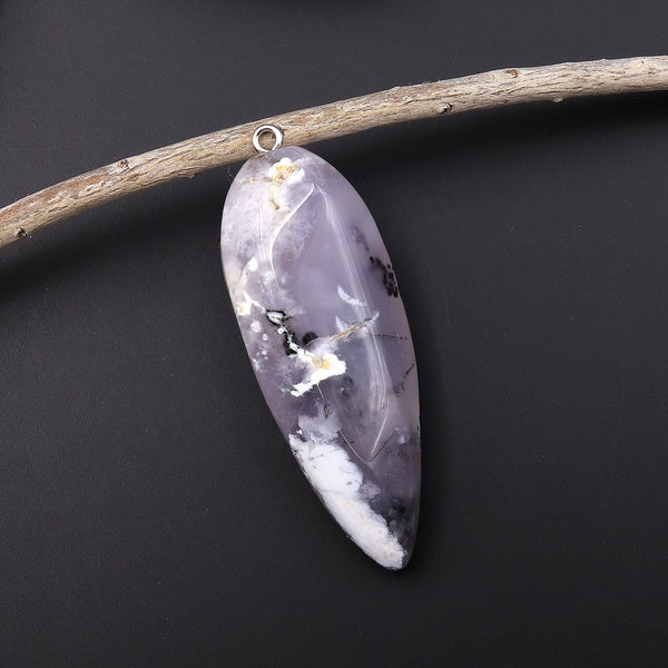 Natural Angel Chalcedony Pendant Teardrop Pendulum A3