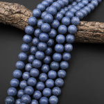 Large Natural Blue Sponge Coral 12mm 14mm Round Beads 15.5" Strand