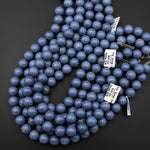 Large Natural Blue Sponge Coral 12mm 14mm Round Beads 15.5" Strand