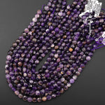 Natural Purple Phantom Amethyst Faceted Coin 6mm 8mm 10mm 15.5" Strand
