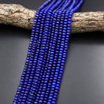 AAA Natural Blue Lapis Beads Smooth Rondelle Beads 6mm 15.5" Strand