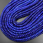 AAA Natural Blue Lapis Beads Smooth Rondelle Beads 6mm 15.5" Strand