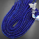 AAA Natural Blue Lapis Beads Smooth Rondelle Beads 6mm 15.5" Strand