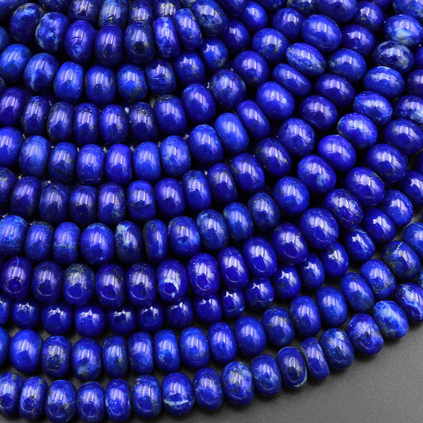 AAA Natural Blue Lapis Beads Smooth Rondelle Beads 6mm 15.5" Strand