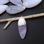 Natural Angel Chalcedony Pendant Teardrop Pendulum Point