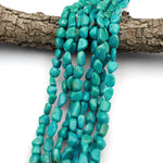 Genuine Real Natural Blue Turquoise Freeform Irregular Nugget Beads High Quality 15.5" Strand