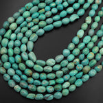Genuine Natural Light Blue Green Turquoise Freeform Nugget Pebble Beads 15.5" Strand