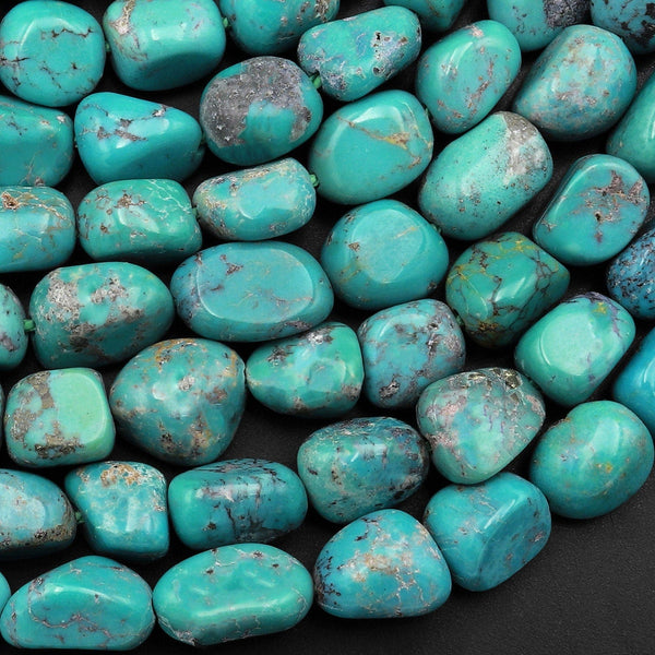 Genuine Natural Light Blue Turquoise Freeform Nugget 8mm Beads 15.5" Strand