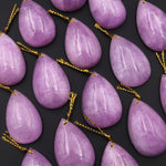 AAA Natural Kunzite Pendant Teardrop Gemstone Focal Bead