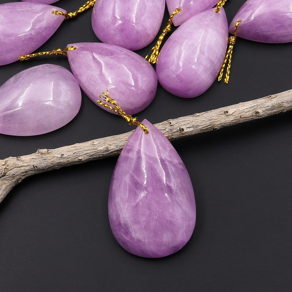 AAA Natural Kunzite Pendant Teardrop Gemstone Focal Bead