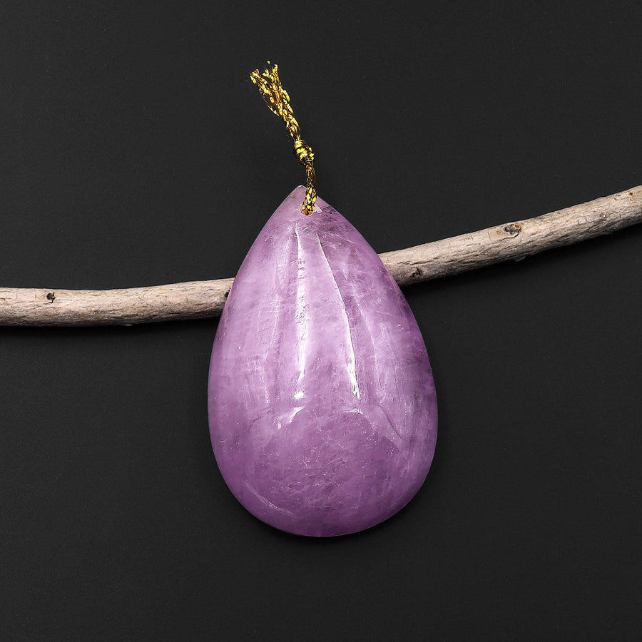 AAA Natural Kunzite Pendant Teardrop Gemstone Focal Bead A3