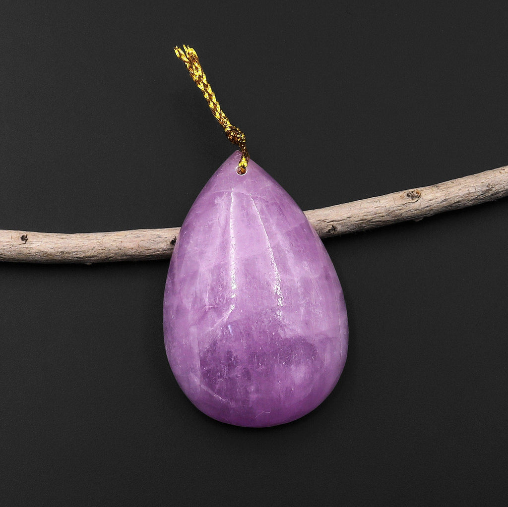 AAA Natural Kunzite Pendant Teardrop Gemstone Focal Bead A4