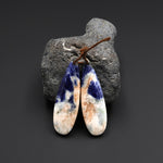 Natural Multicolor Sodalite Teardrop Earring Pair Matched Gemstone Beads
