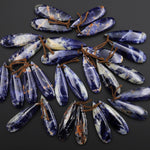 Natural Multicolor Sodalite Teardrop Earring Pair Matched Gemstone Beads