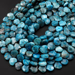 Natural Apatite Faceted Heart Beads 12mm Gemstone 15.5" Strand