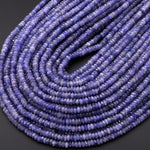 AA Faceted Natural Tanzanite Rondelle Beads 5mm Micro Diamond Cut Real Genuine Gemstone 15.5" Strand