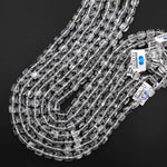 Natural Rock Crystal Quartz 8mm Hand Cut Cube Beads 15.5" Strand
