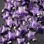 Natural Purple Amethyst Pendant Gemstone Star