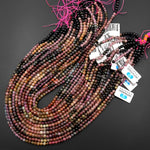 Natural Multicolor Pink Green Golden Coganic Tourmaline 4mm Smooth Round Beads 15.5" Strand