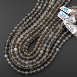 AAA Translucent Natural Black Moonstone 5mm 6mm 8mm 10mm Round Beads 15.5" Strand