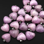 Natural Kunzite Pendant Heart Gemstone Focal Bead