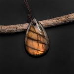 AAA Natural Labradorite Teardrop Pendant Rainbow Blue Green Gold Flashes