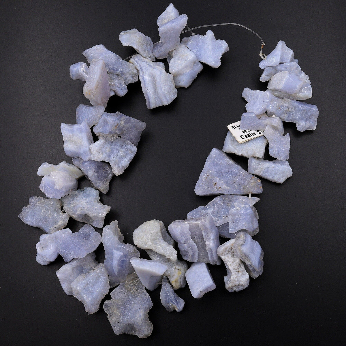Large Freeform Natural Blue Chalcedony Geode Slice Druzy Slice Beads S ...